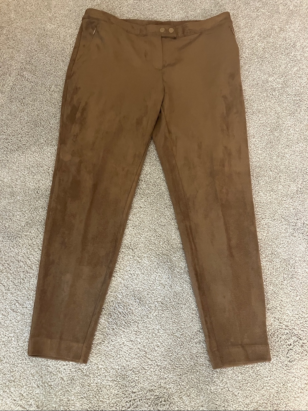 J. Jill Women's Ankle Leggings Pants Acorn Faux Suede Stretch